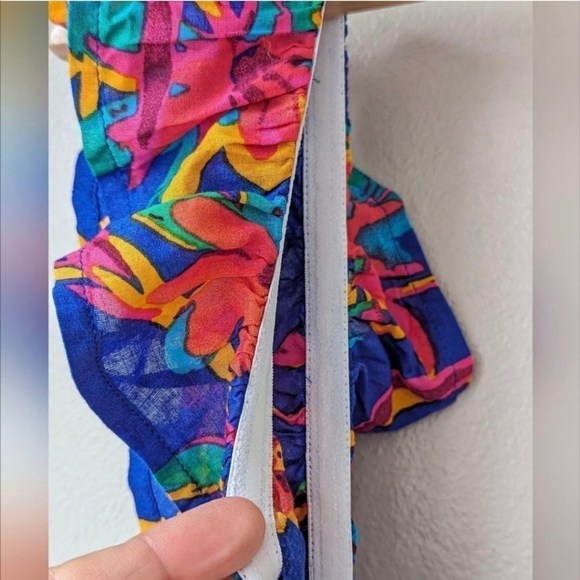 J. Crew Colorful Tropical Square Neck Ruffled Midi Smocked Cotton Dress 4 NWT - Picture 13 of 14